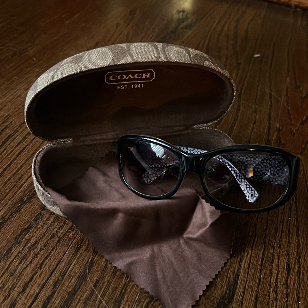 Coach Black Suzie Sunglasses with Butterfly Rhinestones